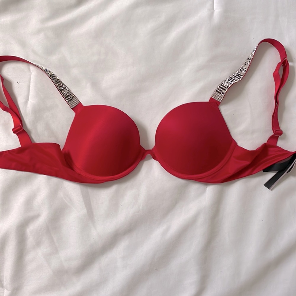 Victoria secret push up bra, 32C, Red, Diamond